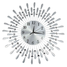 60cm Diamante Beaded Crystals Quartz Jeweled Wall Clock Home Decor Living Room