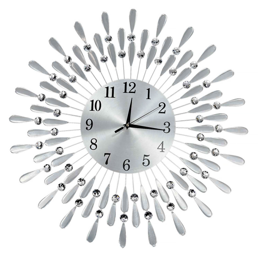 60cm Diamante Beaded Crystals Quartz Jeweled Wall Clock Home Decor Living Room