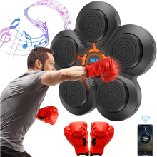 Music Boxing Machine, Music Electronic Wall Target Training Devices with Lights, Bluetooth Sensor & Gloves for Home Exercises