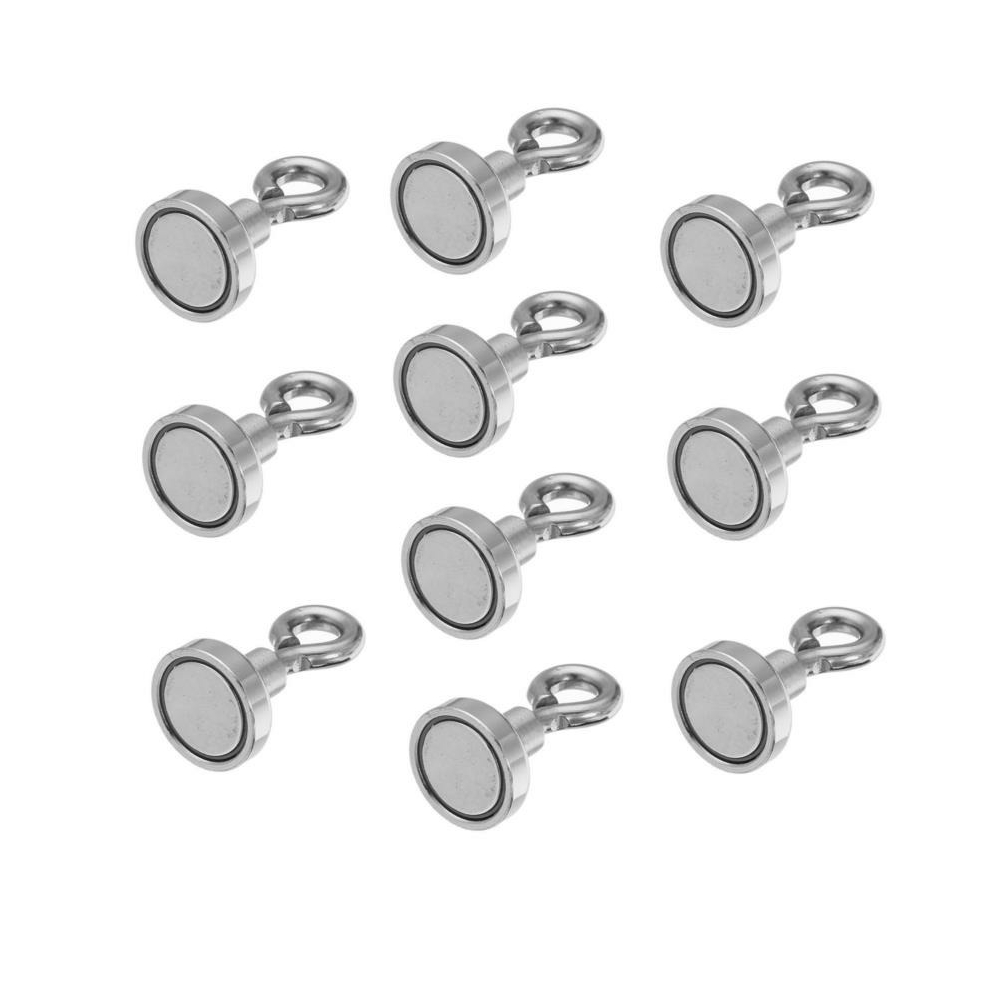 10pcs 16mmx30mm 5kg Neodymium Recovery Magnet Metal Detector Claw Hook Magnet