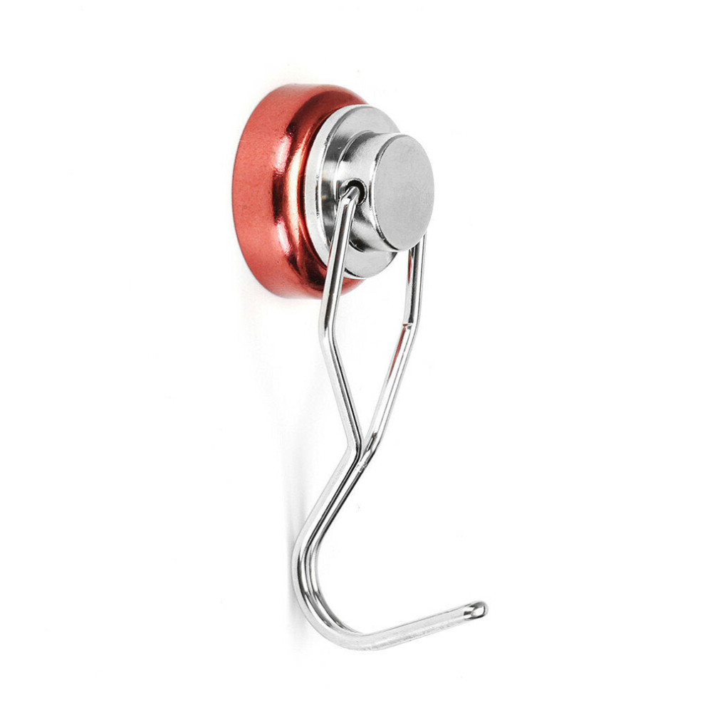 (Red) 25mm 22KG Neodymium Magnet 360 Swing Rotating Hook Magnet