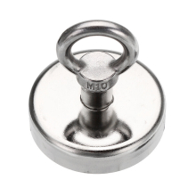 75x80mm 165kg Neodymium Recovery Magnet Metal Detector Eyebolt Circular Ring Magnet