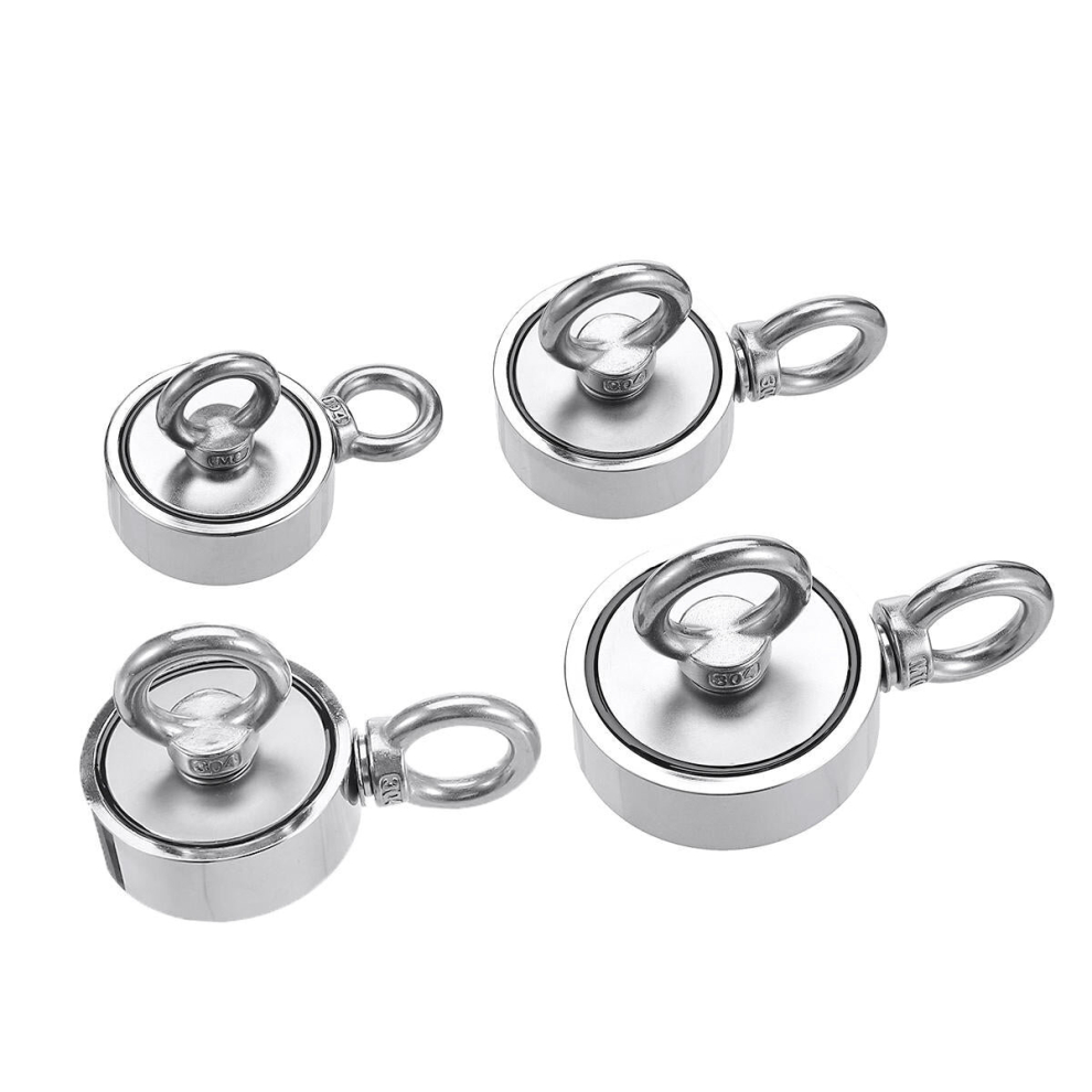 (48mm) 48/60/67/75mm Double Ring Neodymium Recovery Magnet Circular Ring Hook Steel Hunting Fishing Magnet