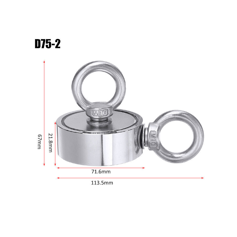 (75Mm) Strong Salvage Magnet Pot Fishing Magnet Deep Sea Magnetic Hook Neodymium Recovery Magnet Tool 9078193492781