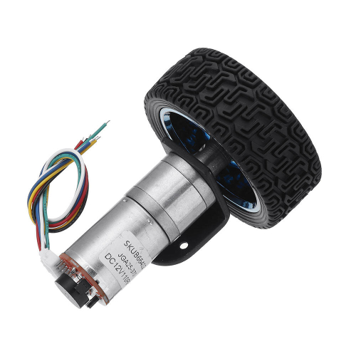 (190RPM) DC 12V Micro Gear Reduction Encoder Motor with Mounting Bracket and Wheel 2
