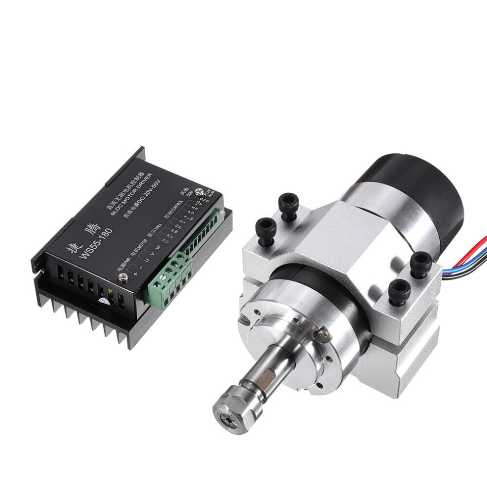 400W 12000rpm ER11 Chuck CNC Brushless Spindle Motor with Driver Speed Controller and Clamp