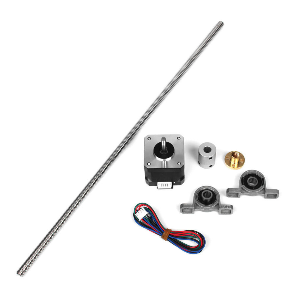 NEMA17 Stepper Motor with 400mm T8 Lead Screw Mounted Ball Bearing and Shaft Coupling