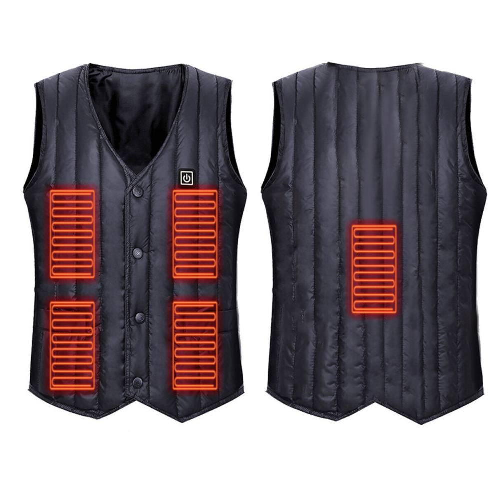 (M) USB Heating Vest Men's Electric Heated Waistcoat Jacket Outdoor Winter Warm Coat