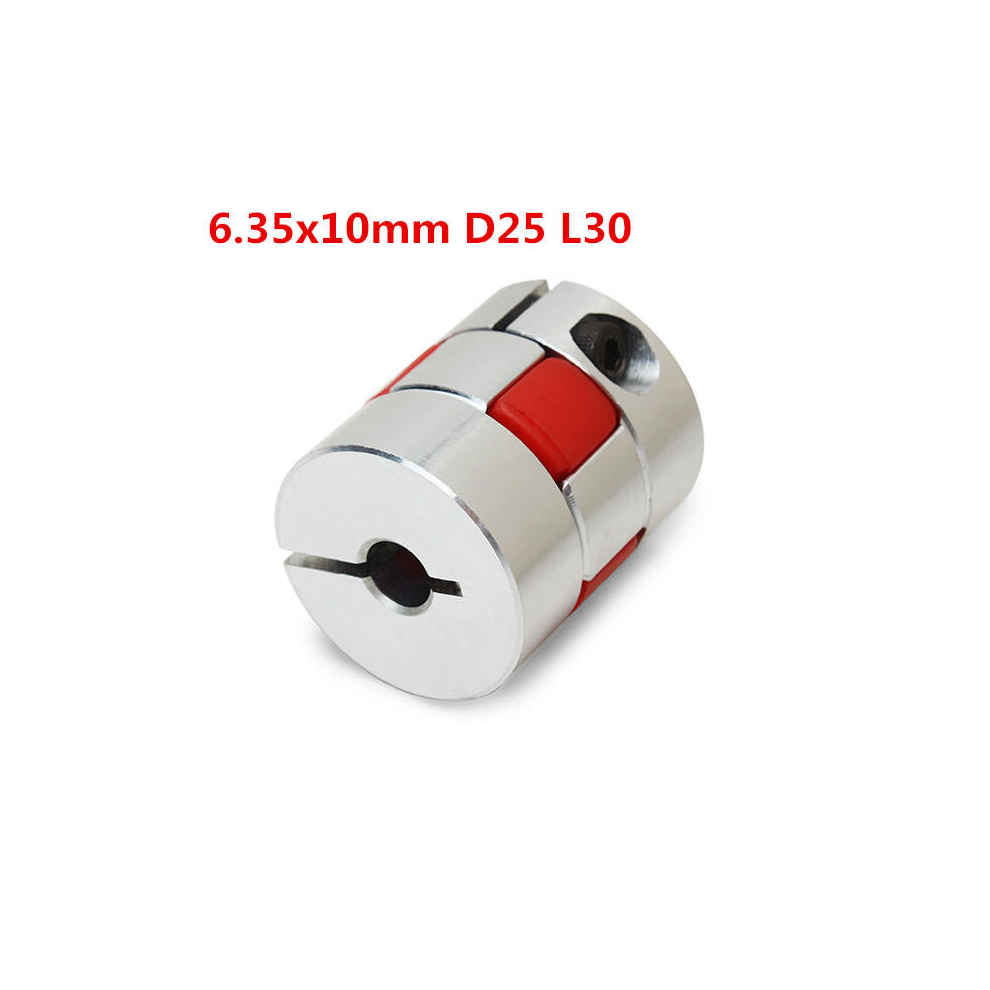 6.35X10mm Aluminum Flexible Spider Shaft Coupling Cnc Stepper Motor Coupler Connector Od25mm X L30mm 9078193502992