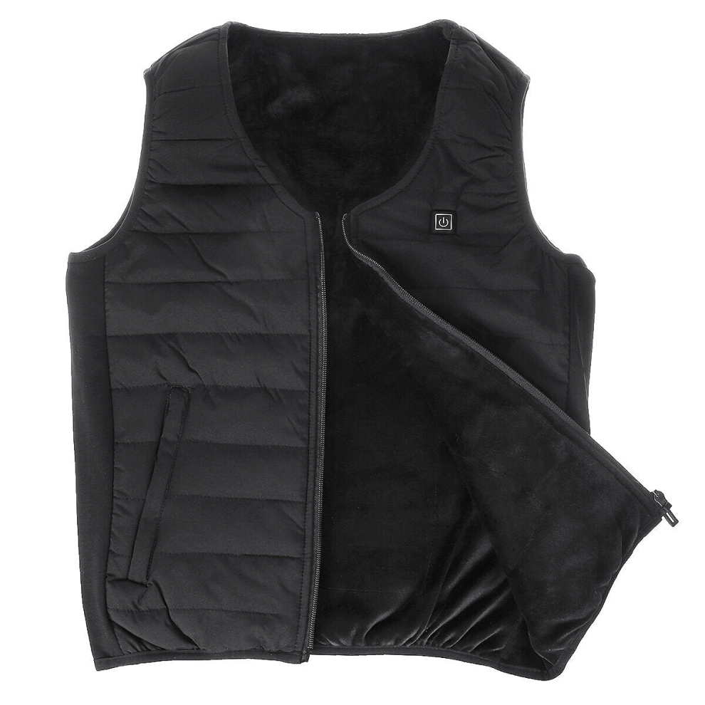 (2XL) Heated Vest Warm Body Electric USB Heating Jacket Winter Outwear Men Women Short Sleeve Coat