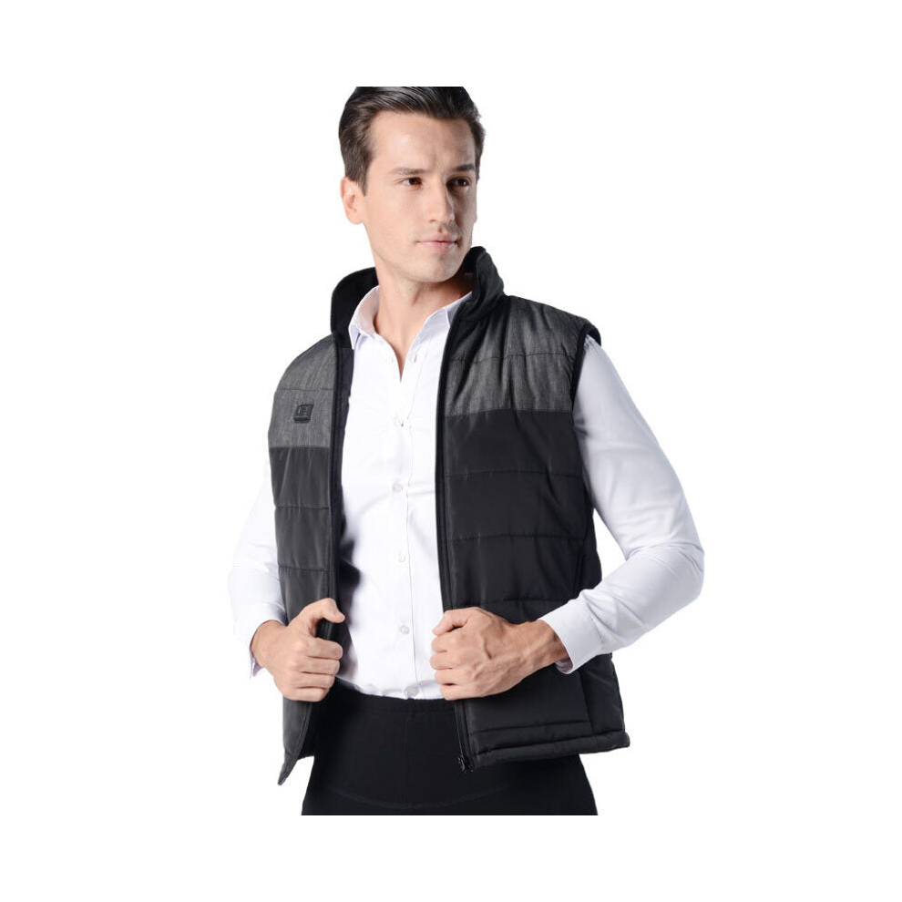 (Gray, M) Electric Vest USB Heated Heating Pad Winter Coat Jacket Warm