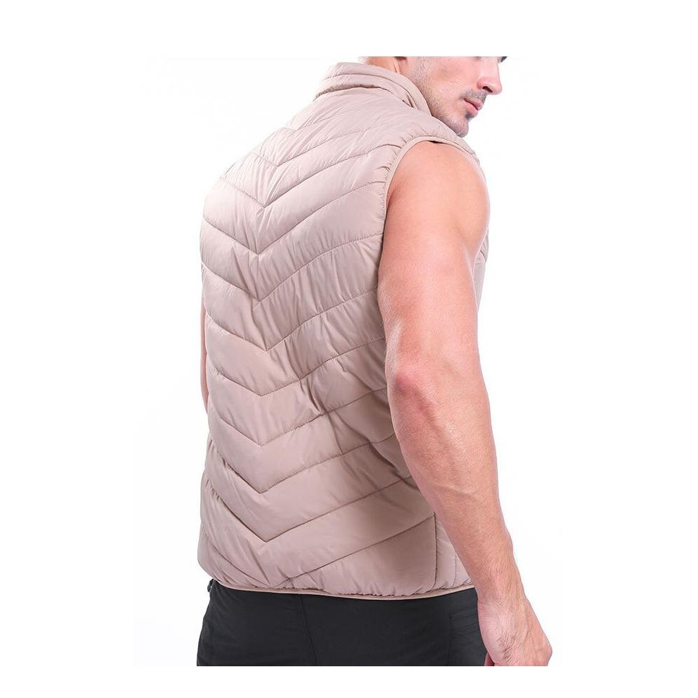 (S) Electric Waistcoat Heated Cloth Jacket USB Thermal Warm Heated Pad Body Warmer Khaki