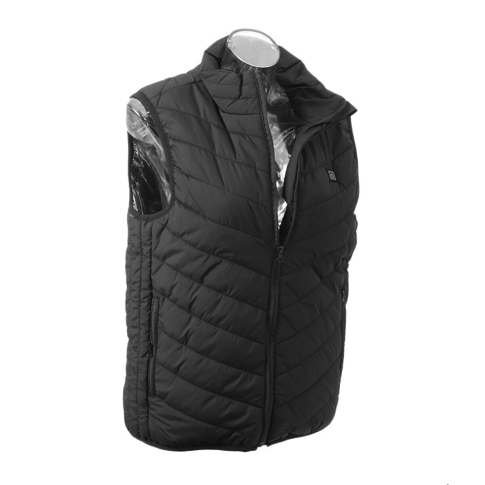 (4XL) USB Electric Heated Vest Short Sleeve Jacket Warm Body Warmer Pad Winter Thermal