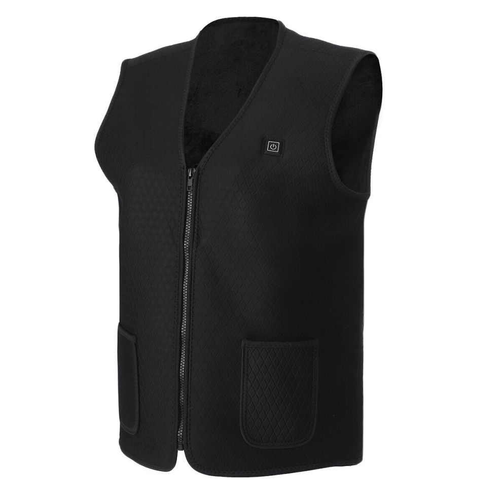 (M) Electric Vest Heated Cloth Jacket USB Thermal Warm Heated Winter Body Warmer Ski