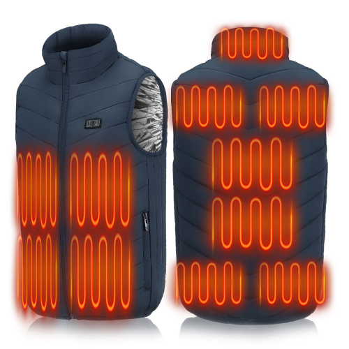 (5XL) Dual-control 11-zone Graphene Smart Heating Vest Usb Heating Short Sleeve 1