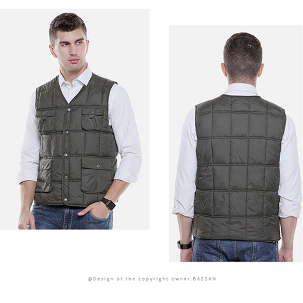 (L) Electric Heating USB Sleeveless Vest Winter Heated Outdoor Fishing Jacket