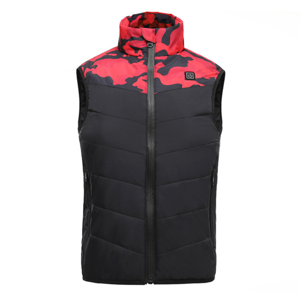 (Red, 170cm) Kid Electric Heated Vest USB Winter Warmer Jacket Outdoor Intelligent Clothing Sleeveless Cotton Coats