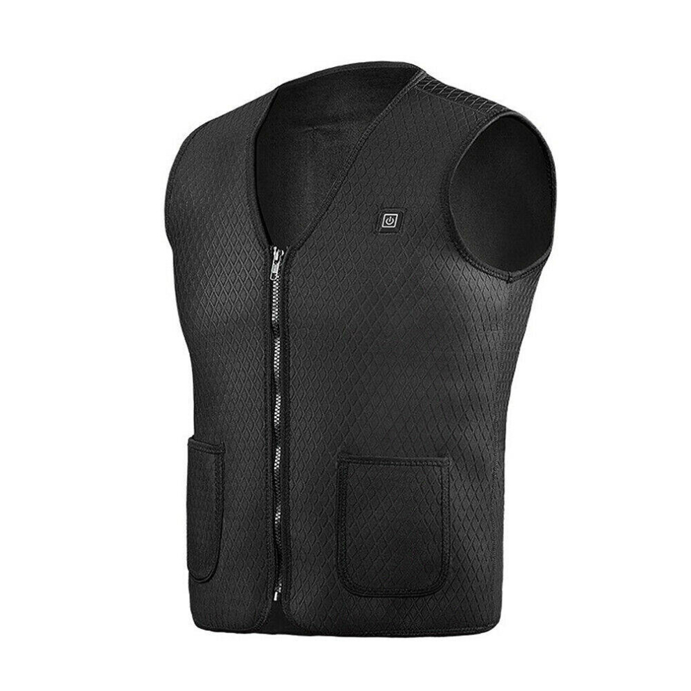 (M) Electric Vest Heated Jacket USB Warm Shoulder Back Waist Abdomen Up Heating Pad Winter Body Warmer Cloth