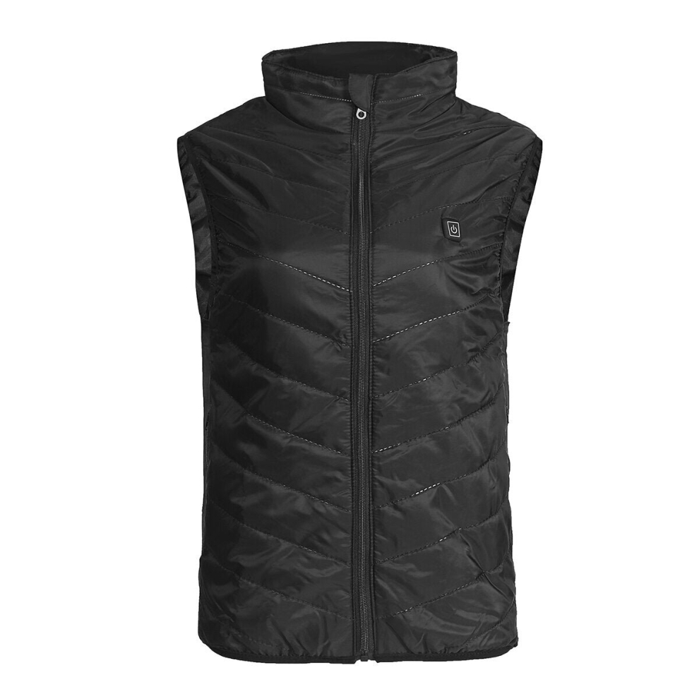 (L) Electric Vest Heated Cloth Jacket USB Warm Up Heating Pad Winter Warmer Men