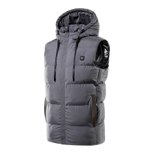 (Grey, L) Unisex USB Heating Electric Heated Winter Warm Jacket Hooded Coat Clothing M-7XL