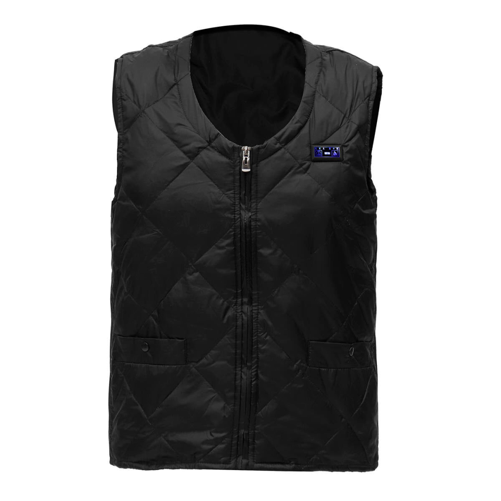 (XL) Dual ButtonElectric USB Down Vest Jacket Heated Jacket Adjust 8 heating Pads Hotplates Washable Winter Warm 3 Adjustment Temp