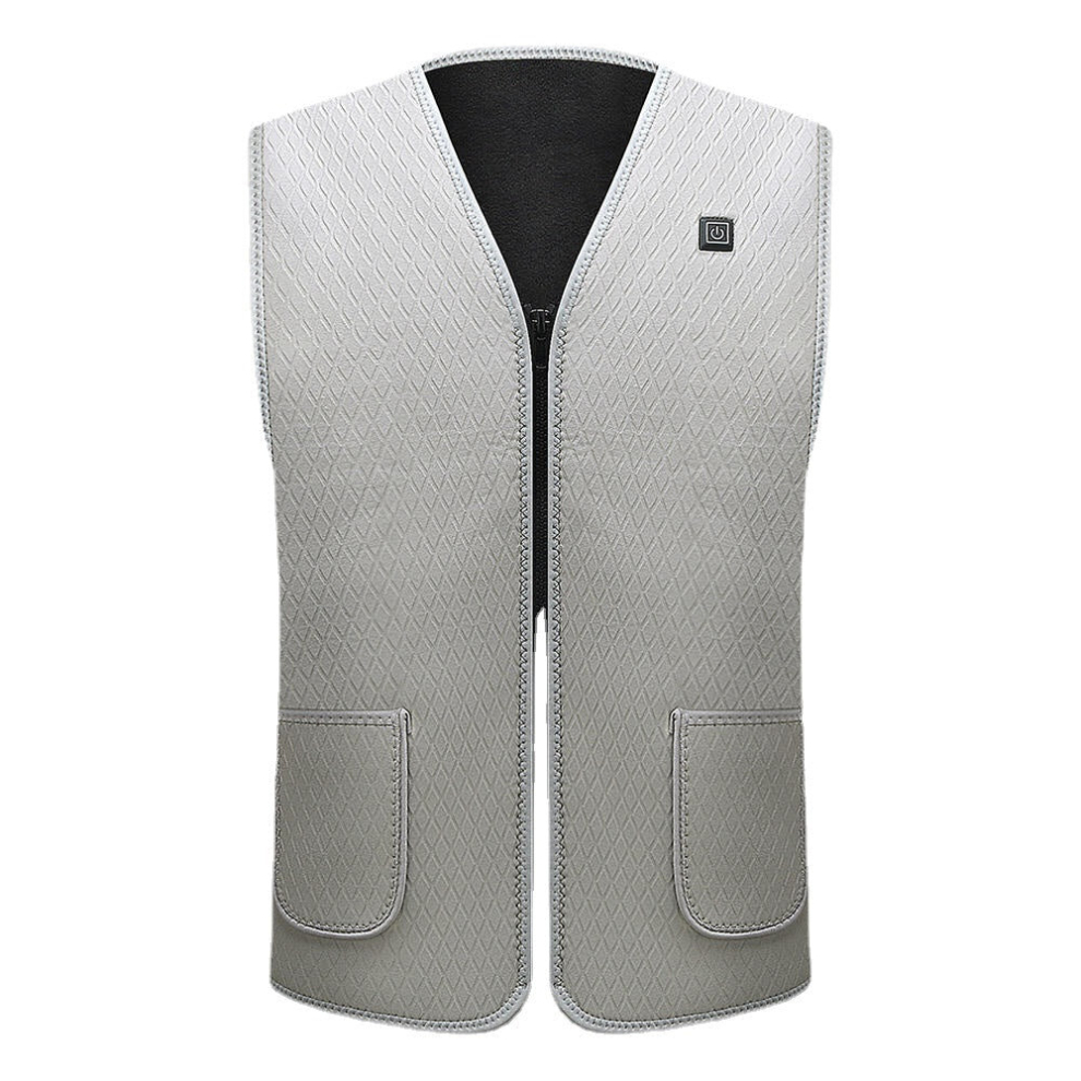 (Gray, 2XL) Men's Electric Heated Wasitcoat Washable Warm Winter Sports Hiking Climbing Motorcycle Clothing