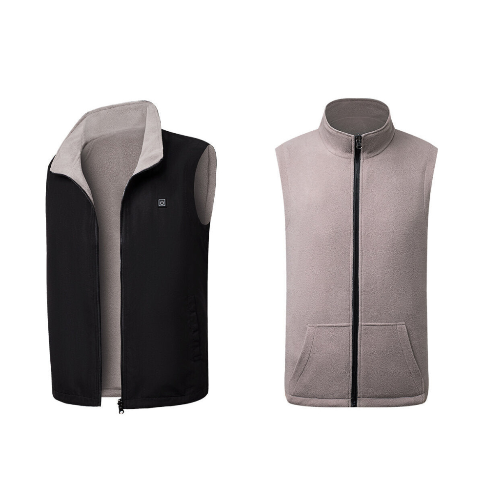 (Black, M) Electric USB Winter Heated Vest Men Women Heating Jacket Winter Body Warmer