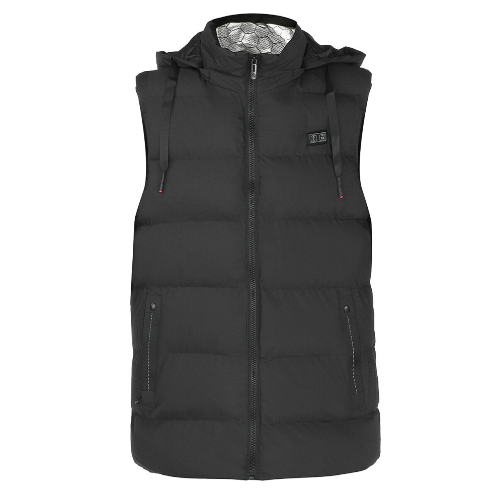 (Black, 3XL) 11 Heating Zones Vest Warm Winter Men Women Electric USB Jacket Heated Thermal Coat