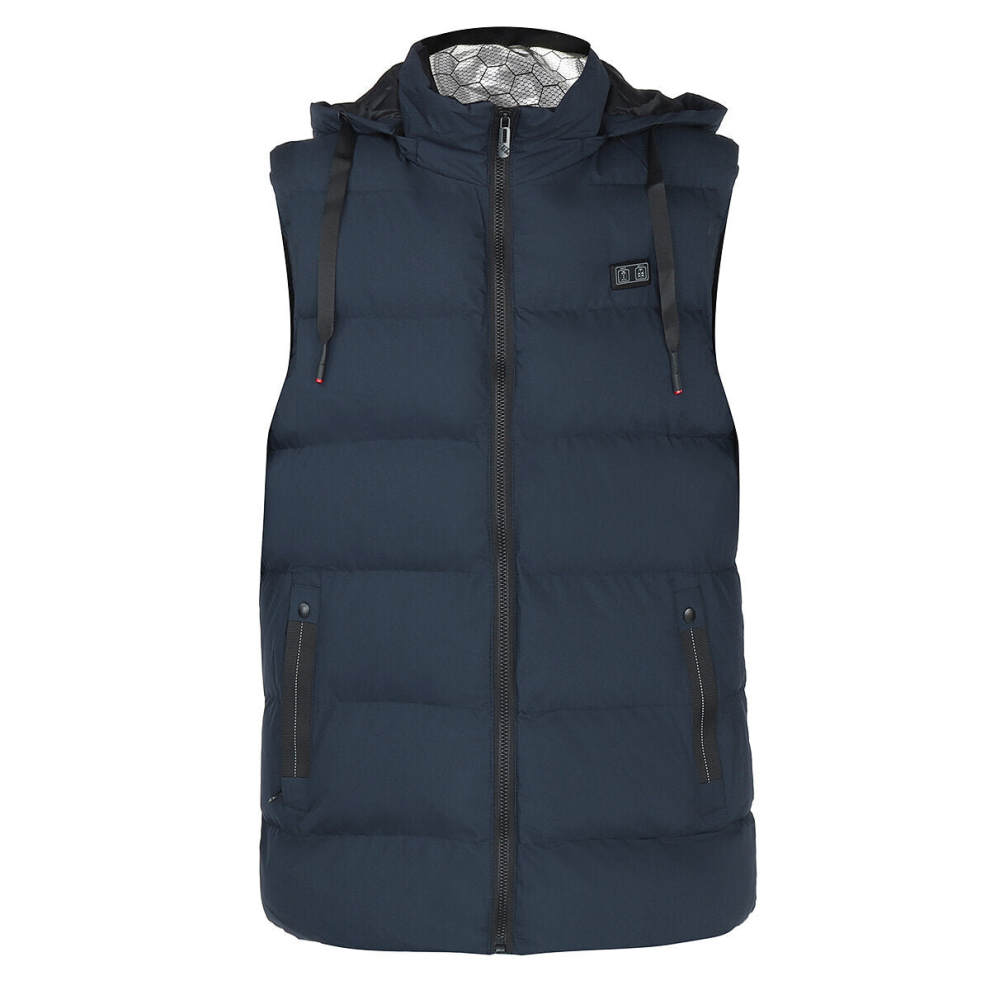 (Blue, XL) 11 Heating Zones Vest Warm Winter Men Women Electric USB Jacket Heated Thermal Coat