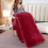(Red, King) Fleece Blanket Thick Bed Mink Soft Warm Sofa Throw 8
