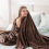 (Brown \ Coffee, King) Fleece Blanket Thick Bed Mink Soft Warm Sofa Throw 1