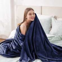 (Royal Blue, King) Fleece Blanket Thick Bed Mink Soft Warm Sofa Throw
