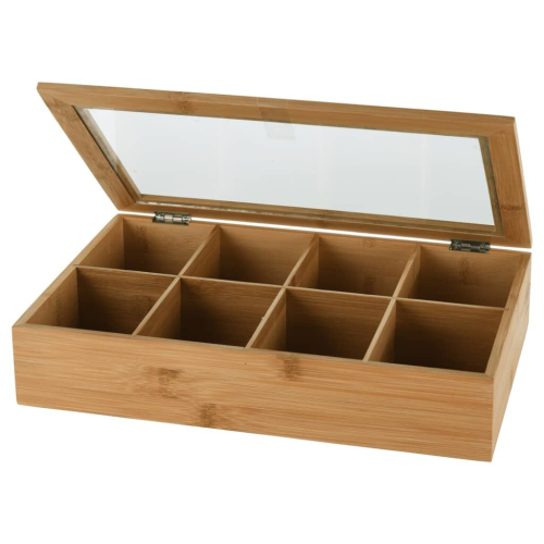 Tee-Aufbewahrungsbox mit 8 Fächern und Deckel