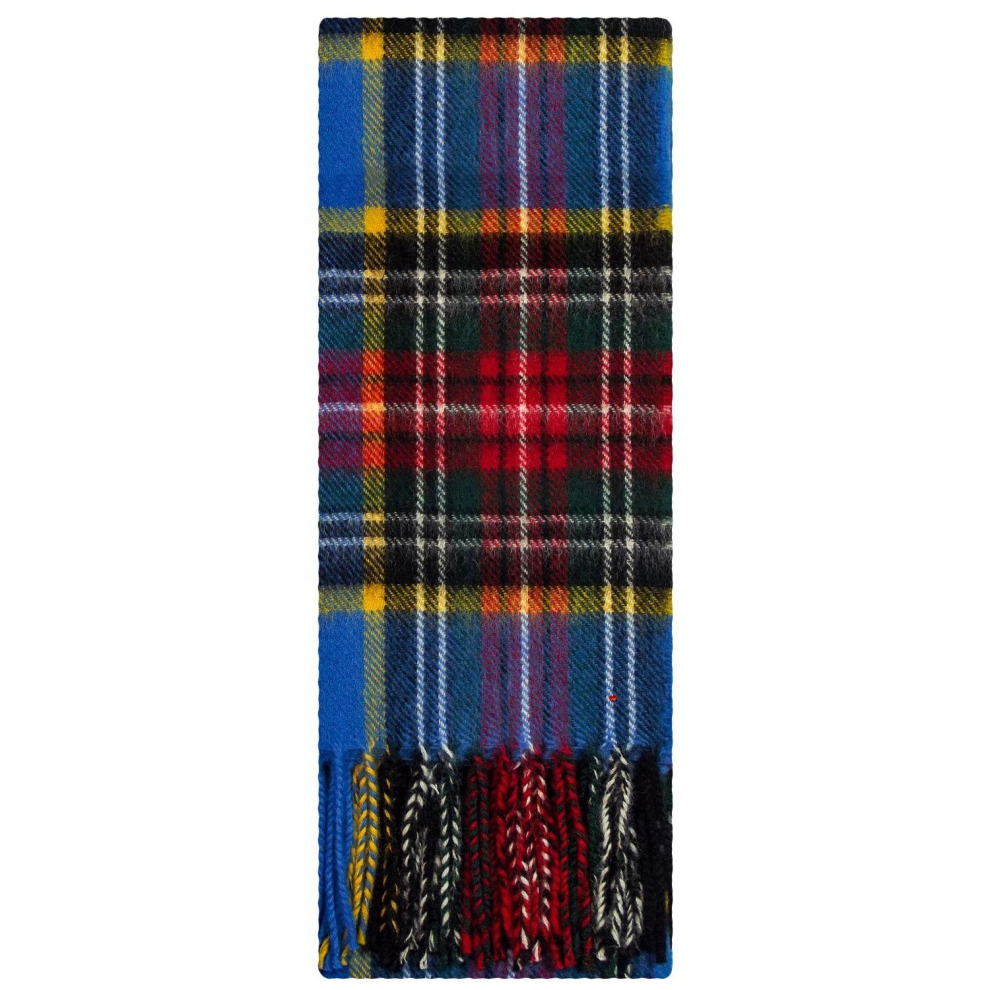 I Luv Ltd Macbeth Modern Tartan 100% Lambswool Clan Scarf Made In Scotland Blue