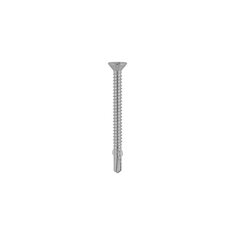 Timco Self-Drilling Wing-Tip Steel To Timber Section Exterior Drill Screw - 4.2 X 38 Light/Silver