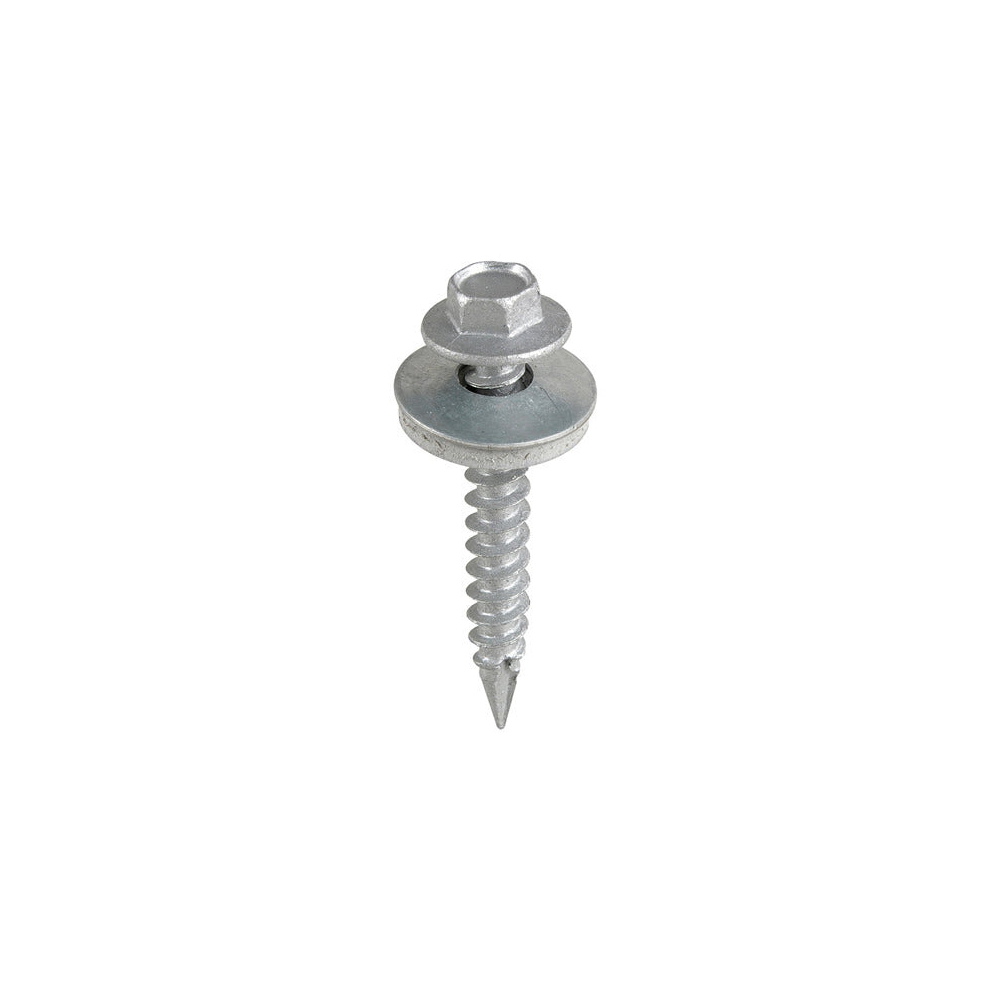Timco Slash Point Sheet Metal To Timber Drill Screw Exterior With Epdm Washer - 6.3 X 125 Silver