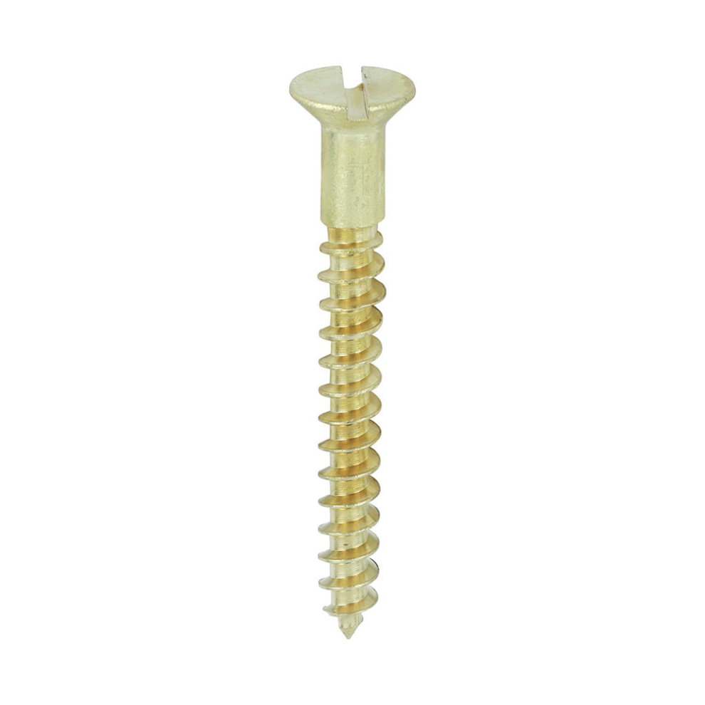 TIMCO Solid Brass Countersunk Woodscrews - 8 x 1 1/2