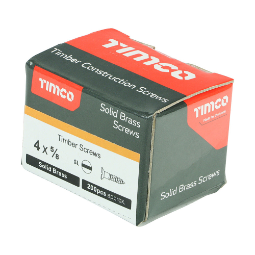 TIMco TIMCO Solid Brass Countersunk Woodscrews - 4 x 5/8 2