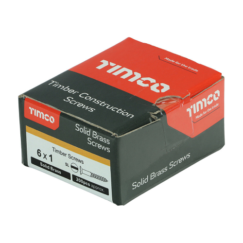 TIMco TIMCO Solid Brass Countersunk Woodscrews - 6 x 1 2
