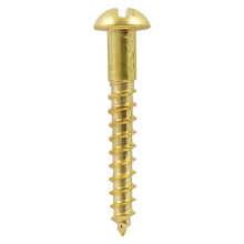 TIMCO Solid Brass Round Head Woodscrews - 4 x 1/2