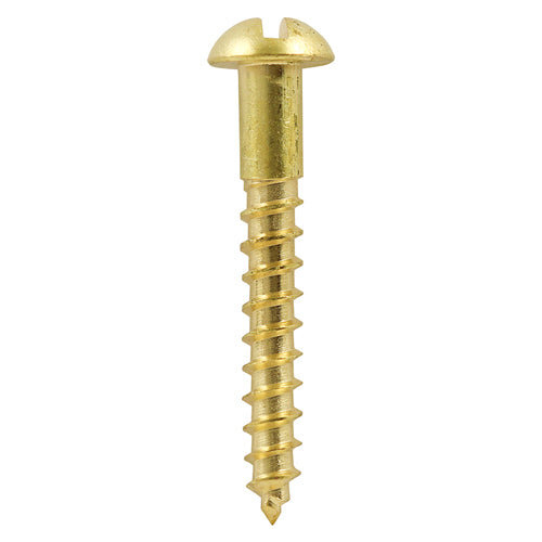 TIMco TIMCO Solid Brass Round Head Woodscrews - 4 x 1/2