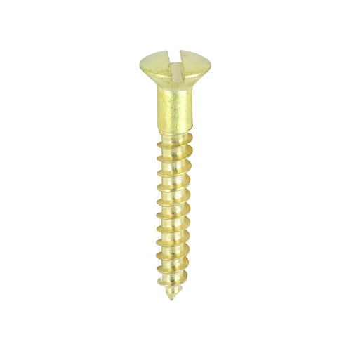TIMco TIMCO Solid Brass Round Head Woodscrews - 6 x 1 1
