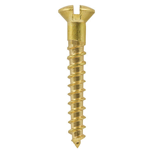 TIMco TIMCO Solid Brass Round Head Woodscrews - 8 x 2 1