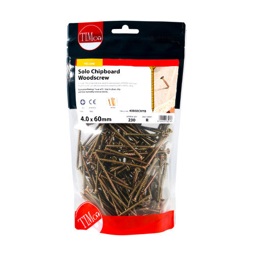 TIMco TIMCO Solo Countersunk Gold Woodscrews - 4.0 x 60 2