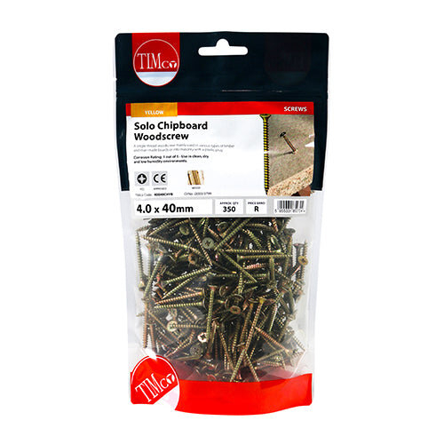 TIMco TIMCO Solo Countersunk Gold Woodscrews - 4.0 x 40 2