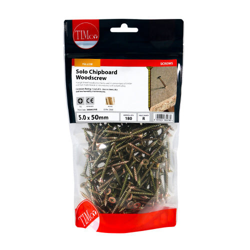 TIMco TIMCO Solo Countersunk Gold Woodscrews - 5.0 x 50 2