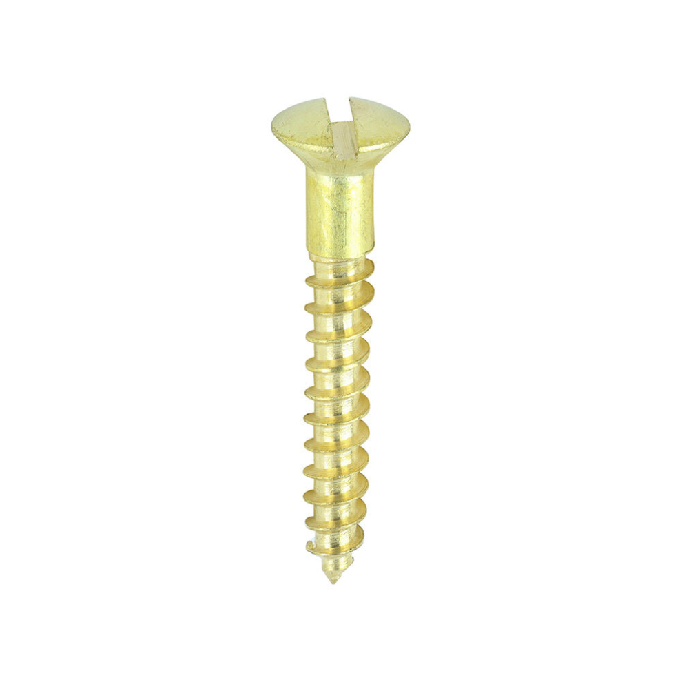 TIMCO Solid Brass Round Head Woodscrews - 6 x 1