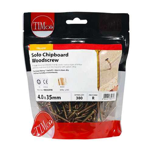 TIMco TIMCO Solo Countersunk Gold Woodscrews - 4.0 x 35 2