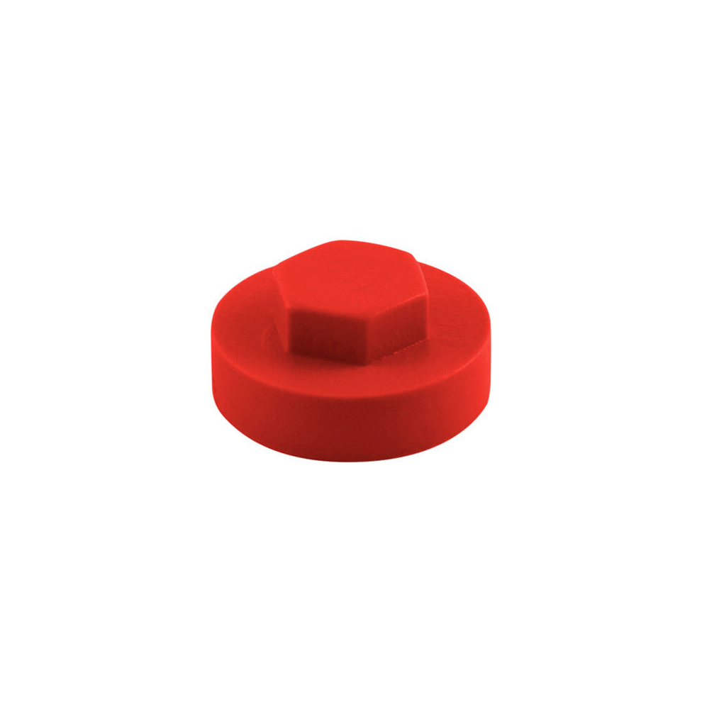 Timco Hex Head Cover Caps Poppy - 19Mm Red