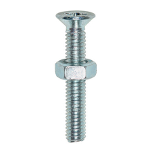 TIMCO Machine Countersunk Screws & Hex Nut Silver - M6 x 40